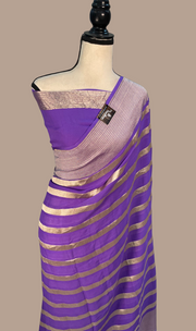 Khaddi Georgette Banarasi Saree - water zari - The Handlooms