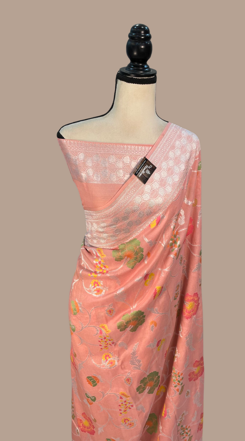 Tussar Georgette Handloom Banarasi Saree - The Handlooms