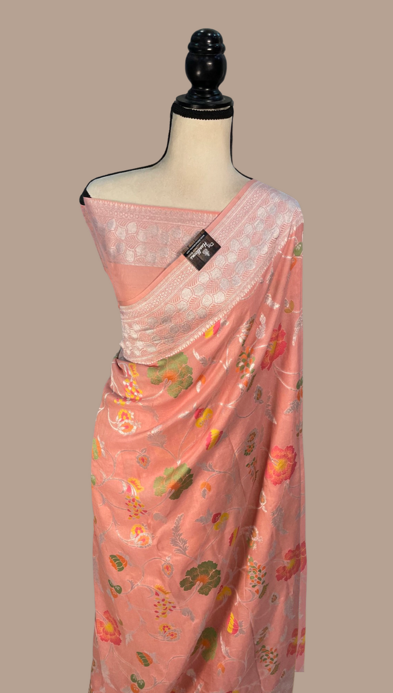 Tussar Georgette Handloom Banarasi Saree - The Handlooms