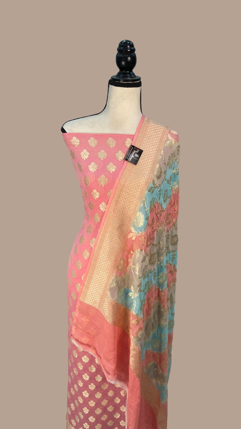 Khaddi Georgette Banarasi Dress material - The Handlooms