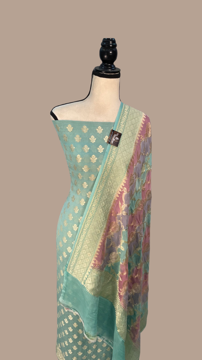 Khaddi Georgette Banarasi Dress material - The Handlooms