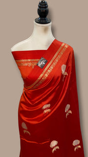 Pure Mango Silk Banarasi Handloom Saree - The Handlooms