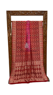 Pure Georgette Banarasi Bandhej Handloom Saree - Meenakari - The Handlooms