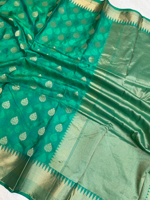 Pure Katan Silk Banarasi Handloom Saree - All over Jaal work - The Handlooms