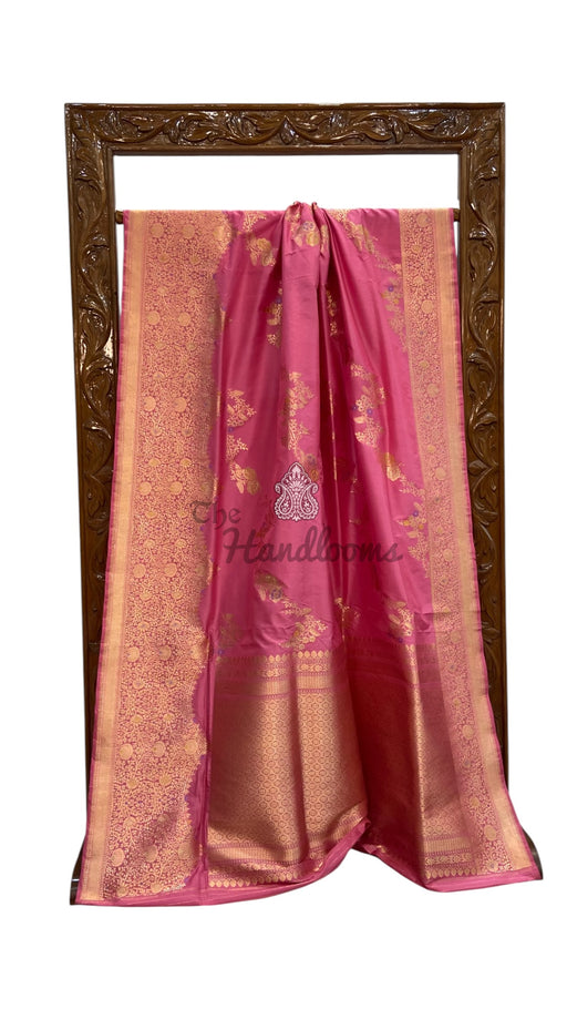 Pure Katan Silk Banarasi Handloom Saree - All Over Kadiyal Jaal Work - The Handlooms