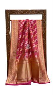 Pure Katan Silk Banarasi Handloom Saree - All Over Sona Roopa Kadiyal Jaal Work - The Handlooms