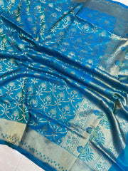 Pure Katan Silk Banarasi Handloom Saree - All over Jaal work - The Handlooms