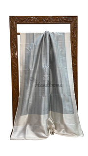 Regal Pure Katan Silk Banarasi Saree – Handwoven Tanchui Brocade - The Handlooms