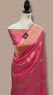 Pure Katan Silk Banarasi Handloom Saree - All Over Kadiyal Jaal Work - The Handlooms