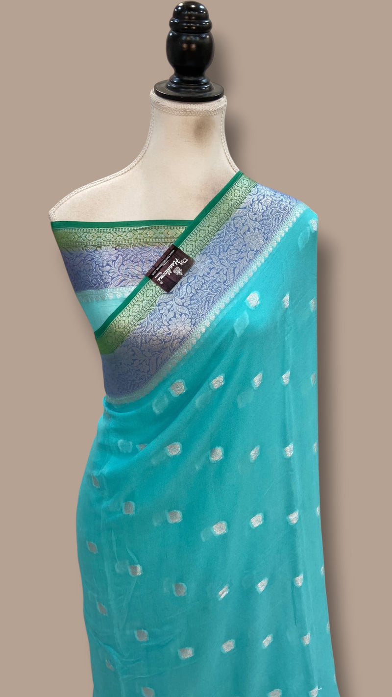 Pure Chiffon Khaddi Banarasi Saree - The Handlooms