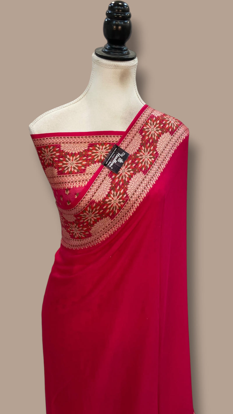 Pure Chiffon Khaddi Banarasi Saree - The Handlooms
