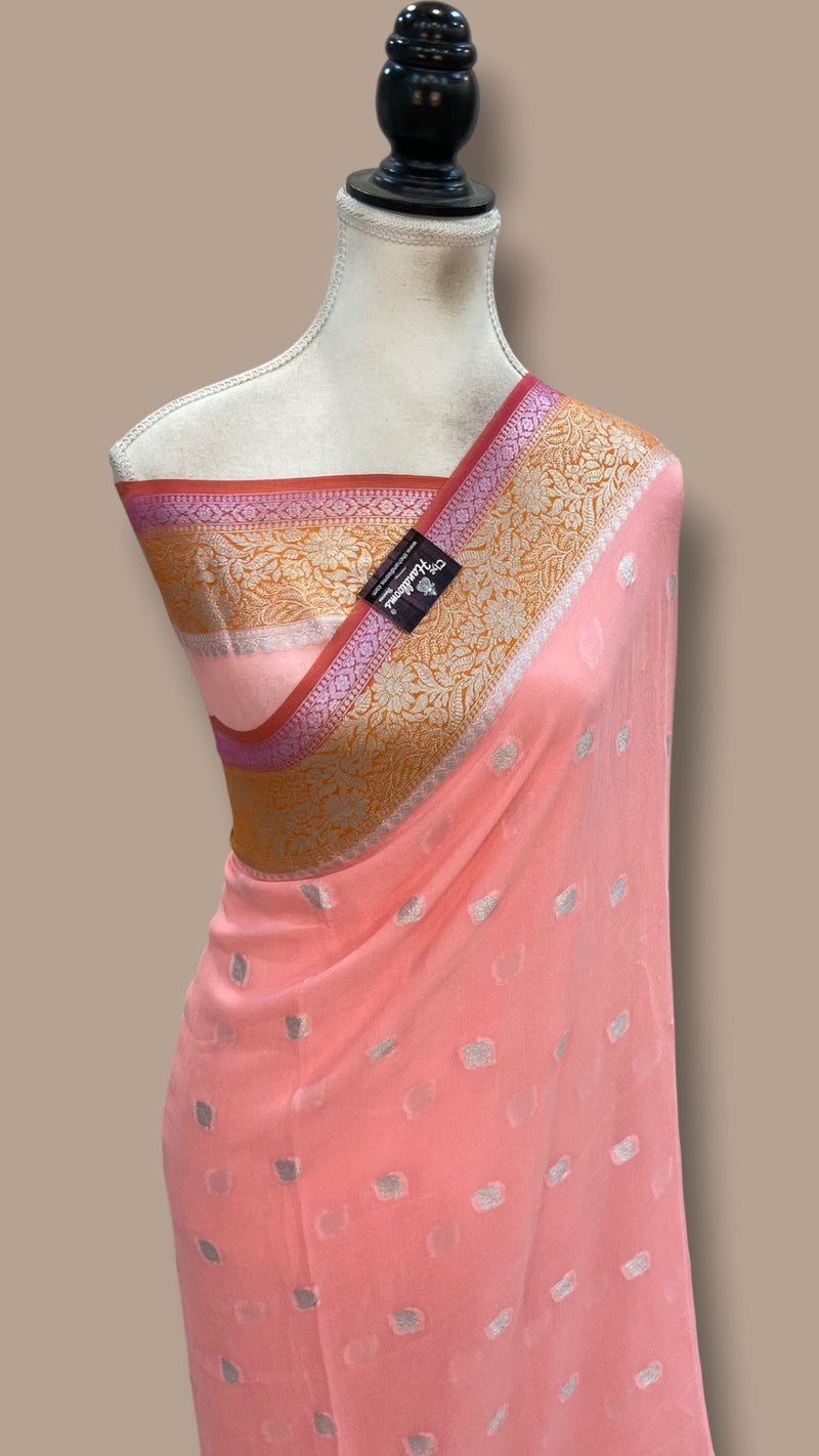 Pure Chiffon Khaddi Banarasi Saree - The Handlooms