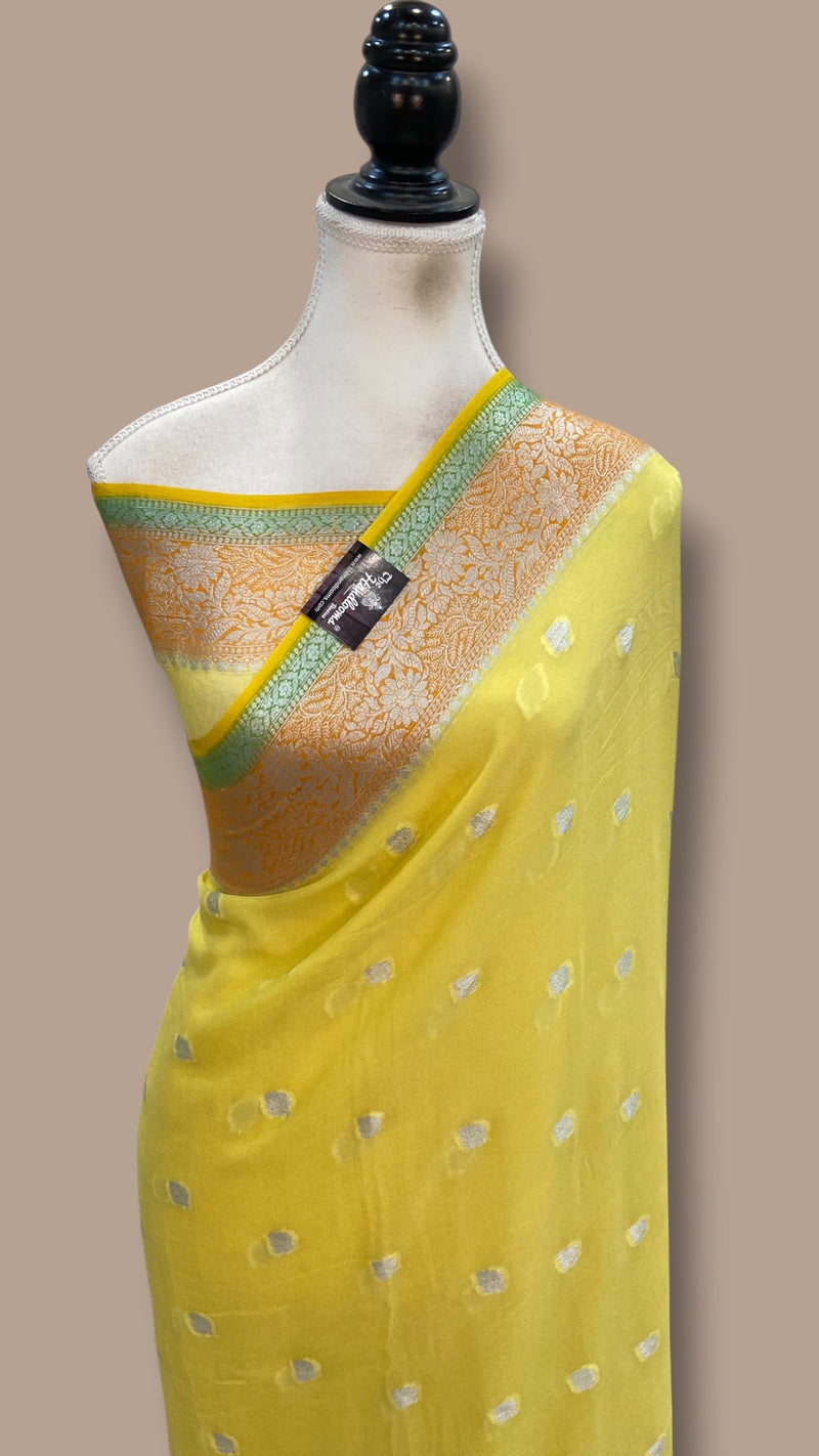 Pure Chiffon Khaddi Banarasi Saree - The Handlooms