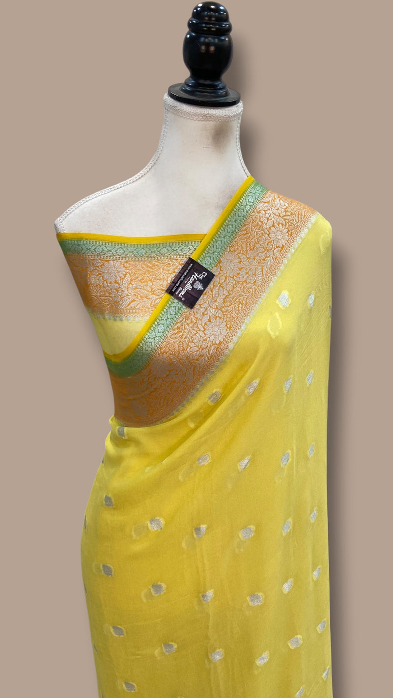 Pure Chiffon Khaddi Banarasi Saree - The Handlooms