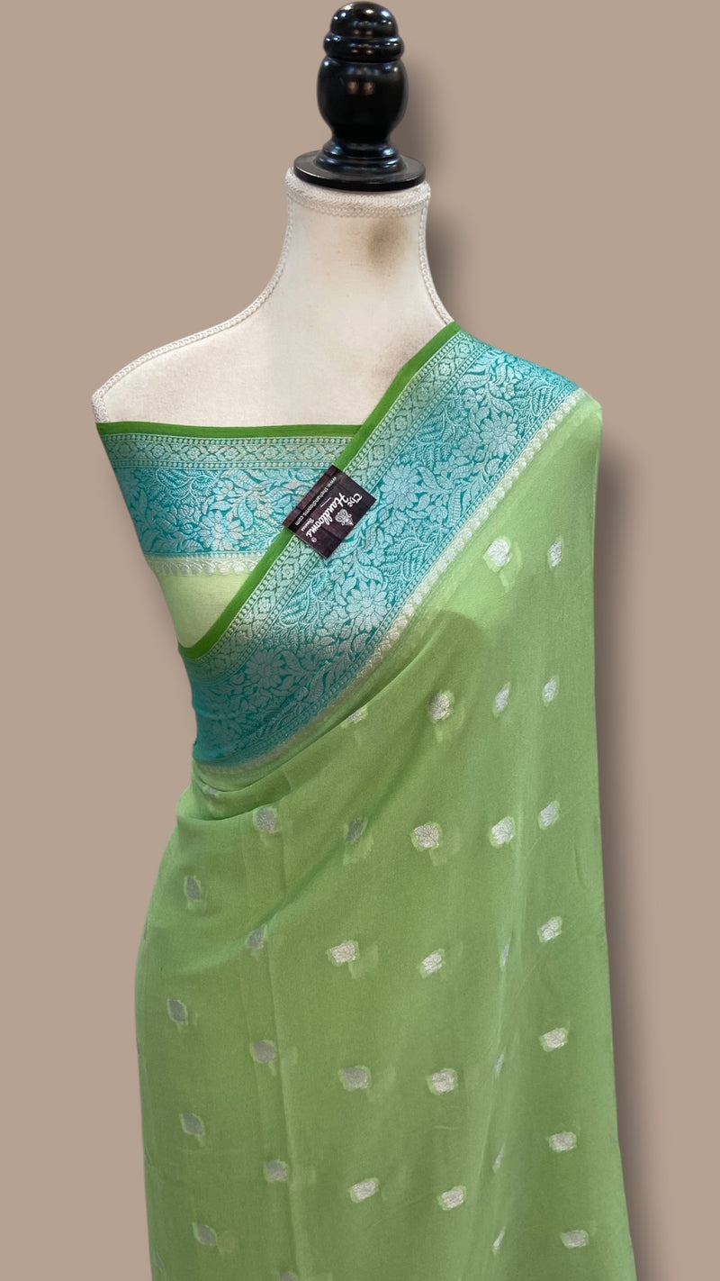 Pure Chiffon Khaddi Banarasi Saree - The Handlooms