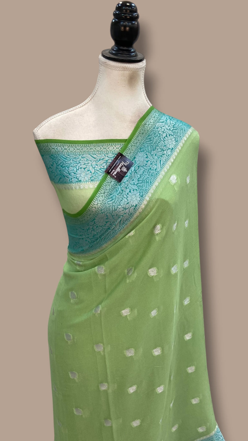 Pure Chiffon Khaddi Banarasi Saree - The Handlooms