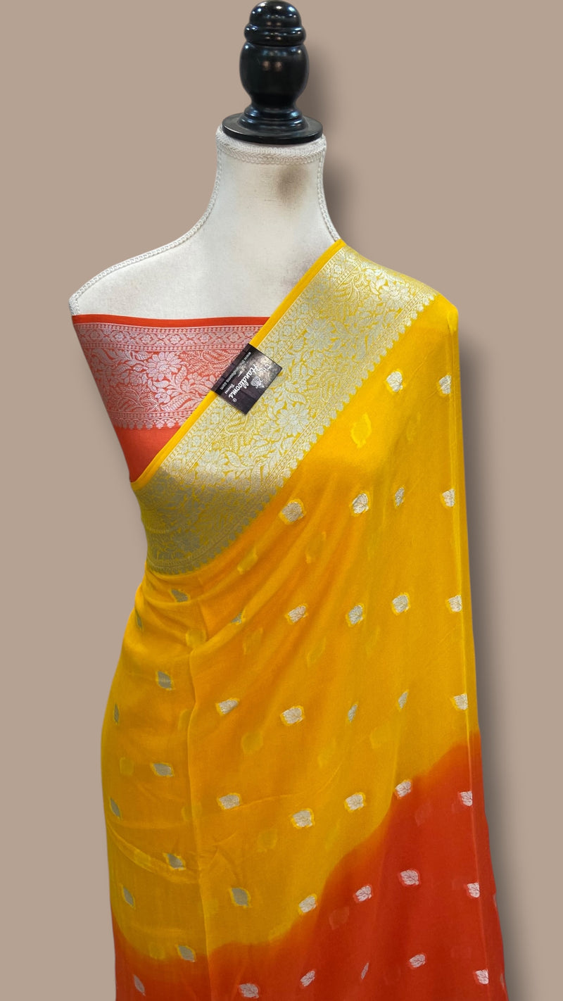 Pure Chiffon Khaddi Banarasi Saree - The Handlooms