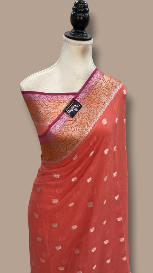 Pure Chiffon Khaddi Banarasi Saree - The Handlooms