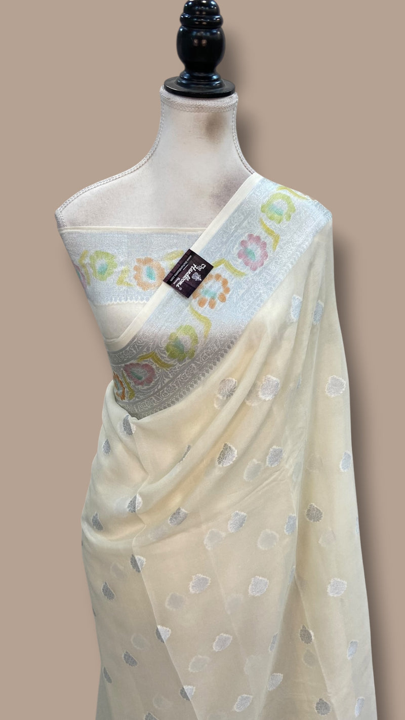 Pure Chiffon Khaddi Banarasi Saree - The Handlooms