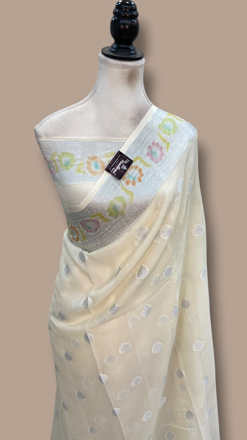 Pure Chiffon Khaddi Banarasi Saree - The Handlooms
