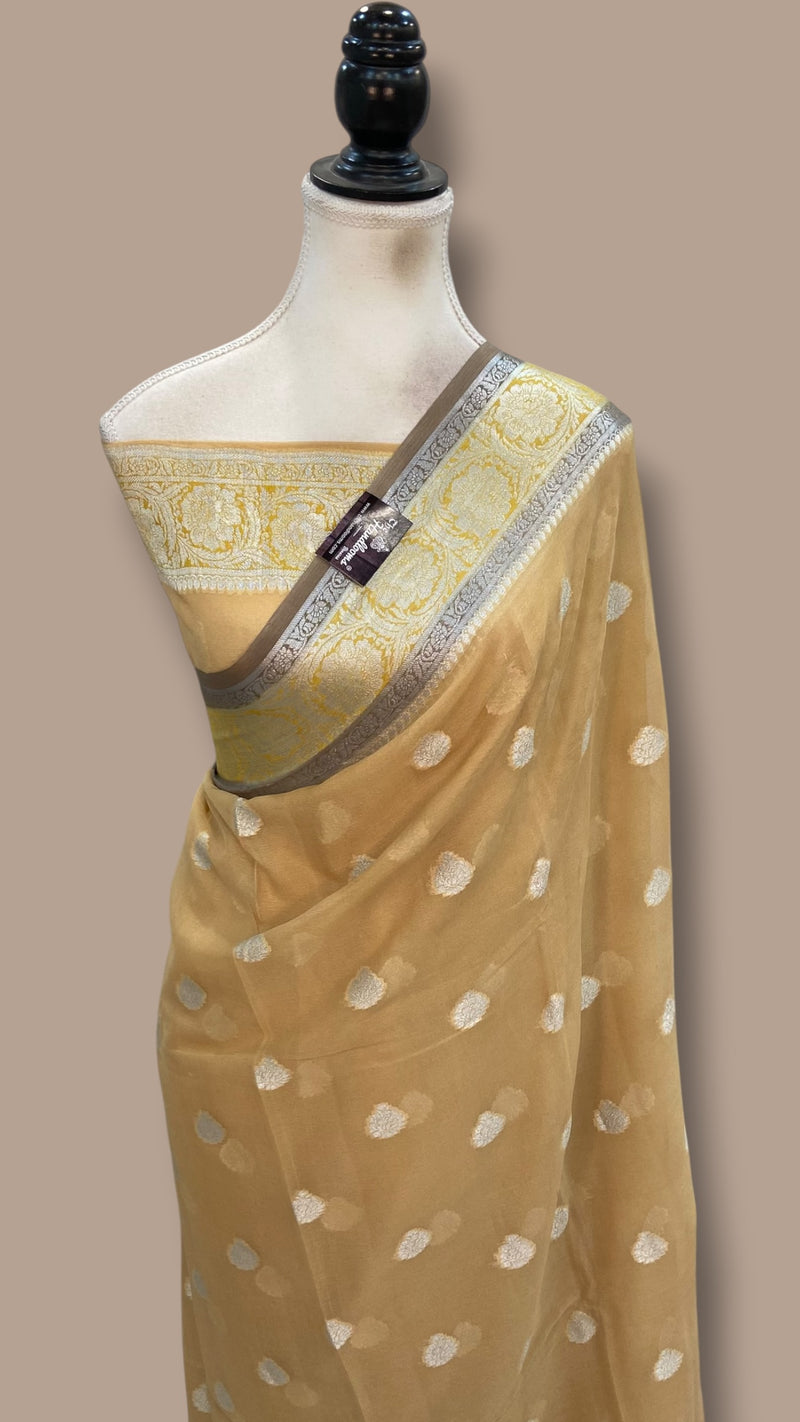 Pure Chiffon Khaddi Banarasi Saree - The Handlooms