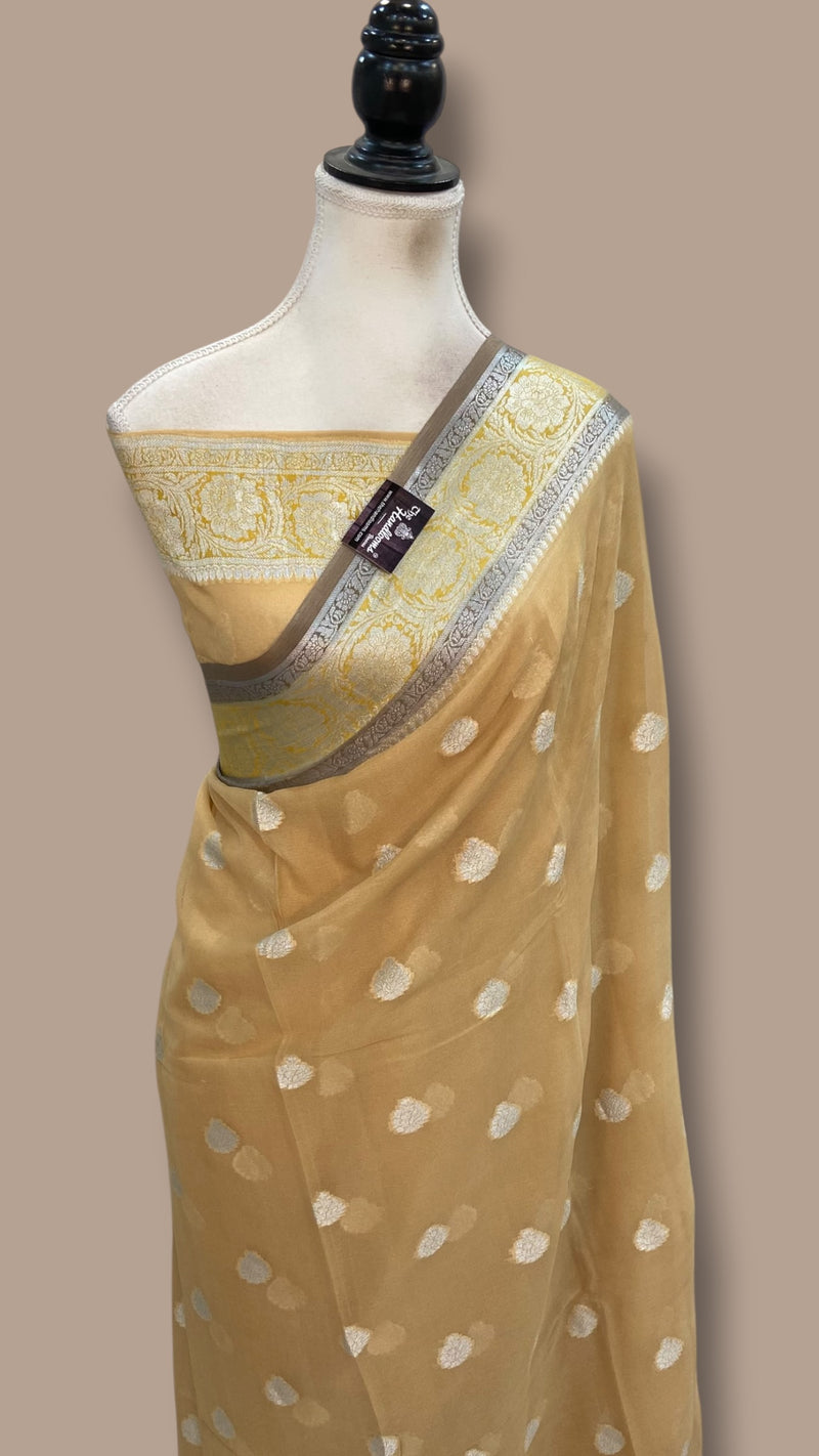 Pure Chiffon Khaddi Banarasi Saree - The Handlooms
