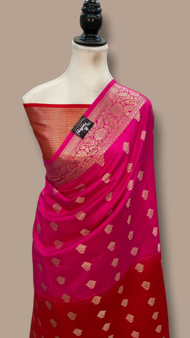 Pure Chiniya Silk Khaddi Handloom Banarasi Saree - The Handlooms
