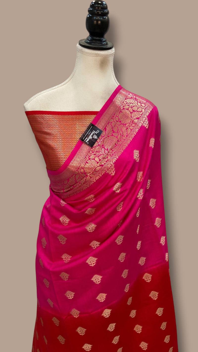 Pure Chiniya Silk Khaddi Handloom Banarasi Saree - The Handlooms