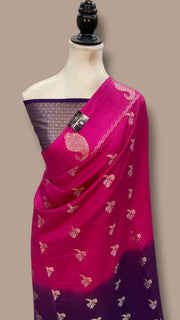 Pure Chiniya Silk Khaddi Handloom Banarasi Saree - The Handlooms