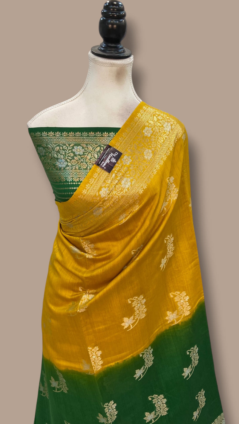 Pure Chiniya Silk Khaddi Handloom Banarasi Saree - The Handlooms