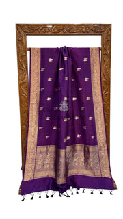 Pure Katan Silk Banarasi Handloom Saree - All over Kadua motifs - The Handlooms