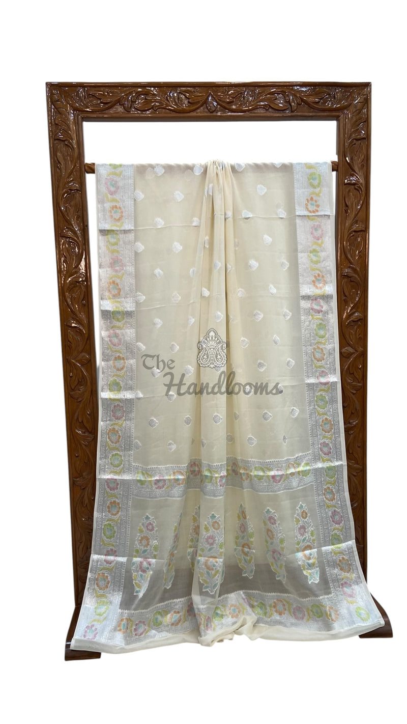 Pure Chiffon Khaddi Banarasi Saree - The Handlooms