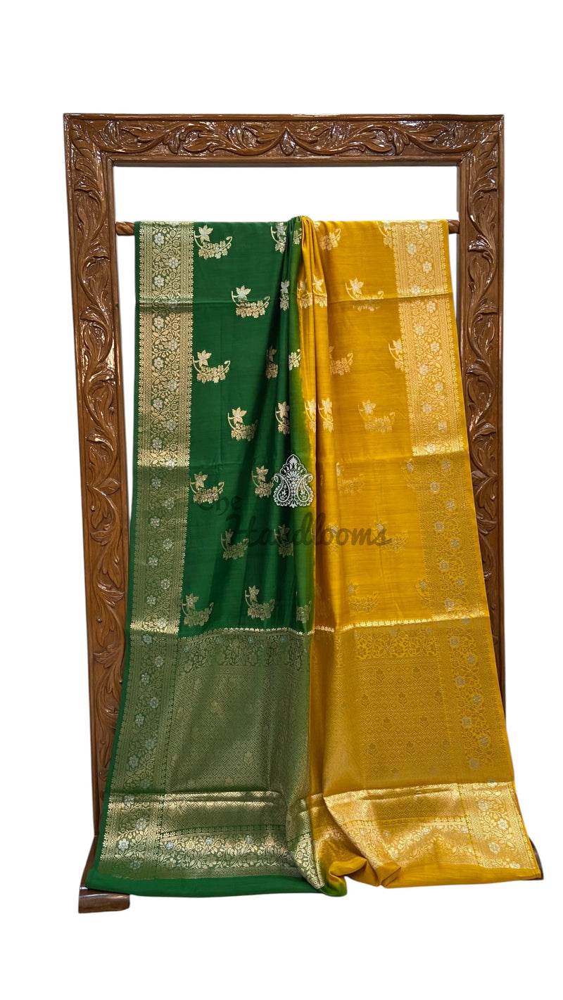 Pure Chiniya Silk Khaddi Handloom Banarasi Saree - The Handlooms