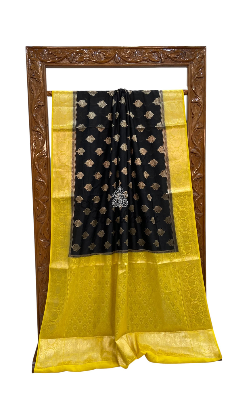 Pure Chiniya Silk Khaddi Handloom Banarasi Saree - The Handlooms