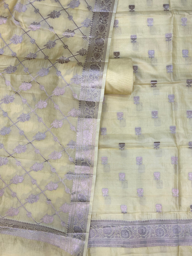 Pure Mango Silk Dress Material - The Handlooms