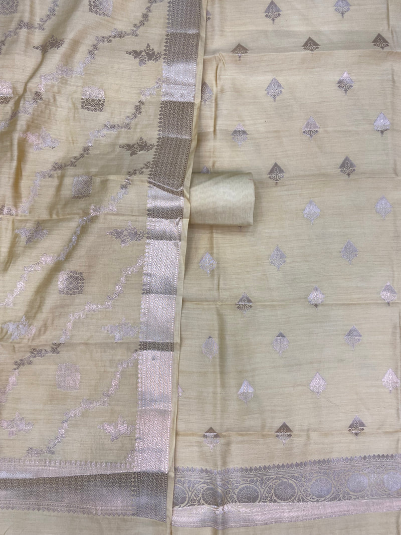 Pure Chiniya Silk Dress Material - The Handlooms