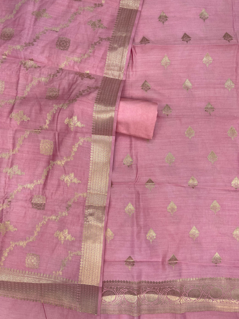 Pure Chiniya Silk Dress Material - The Handlooms