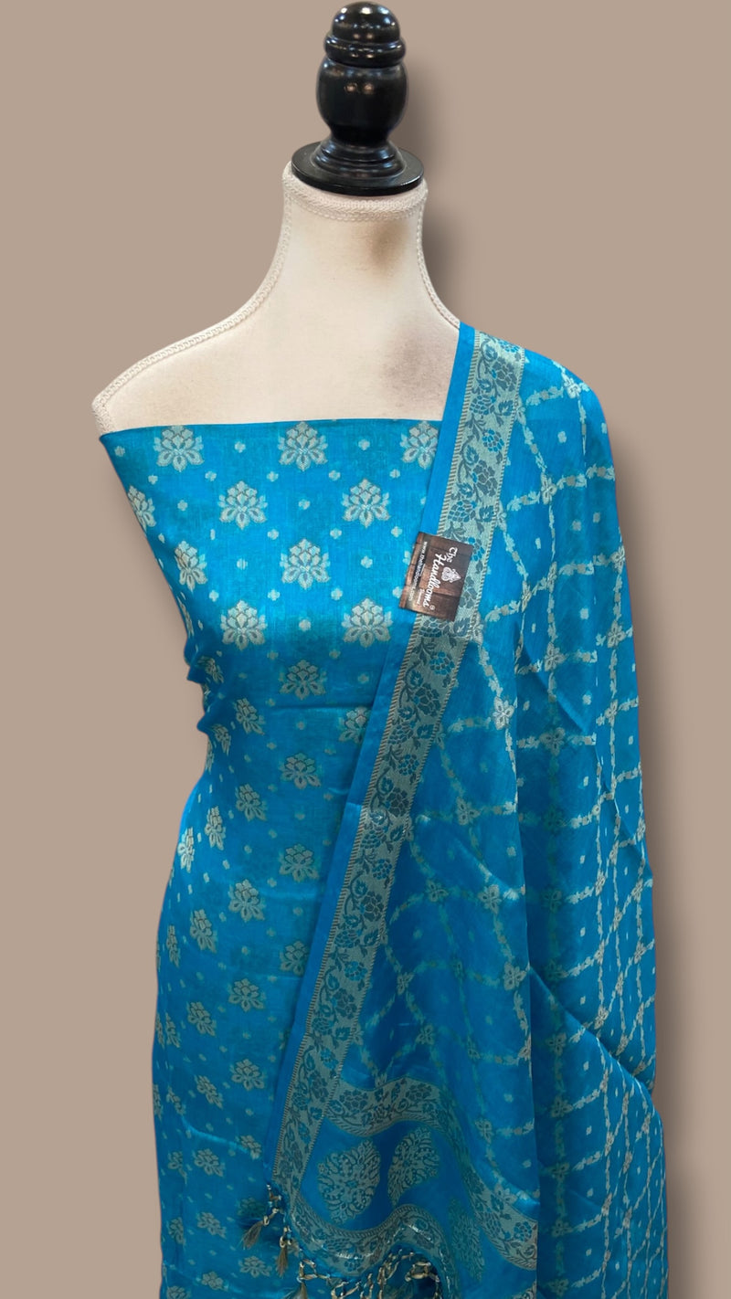 Pure Tussar Silk Banarasi Dress material