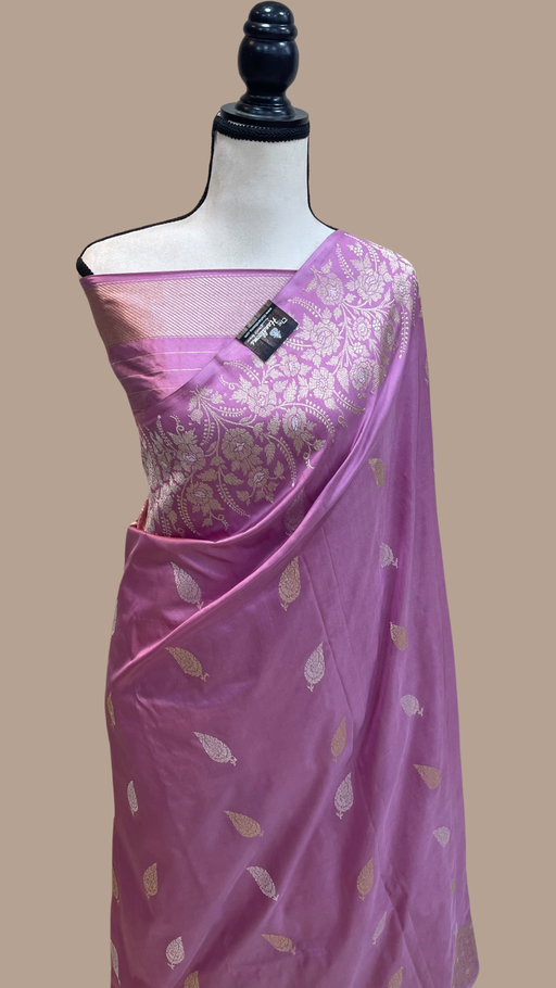 Pure Katan Silk Banarasi Handloom Saree - All over Sona Roopa Jaal work - The Handlooms