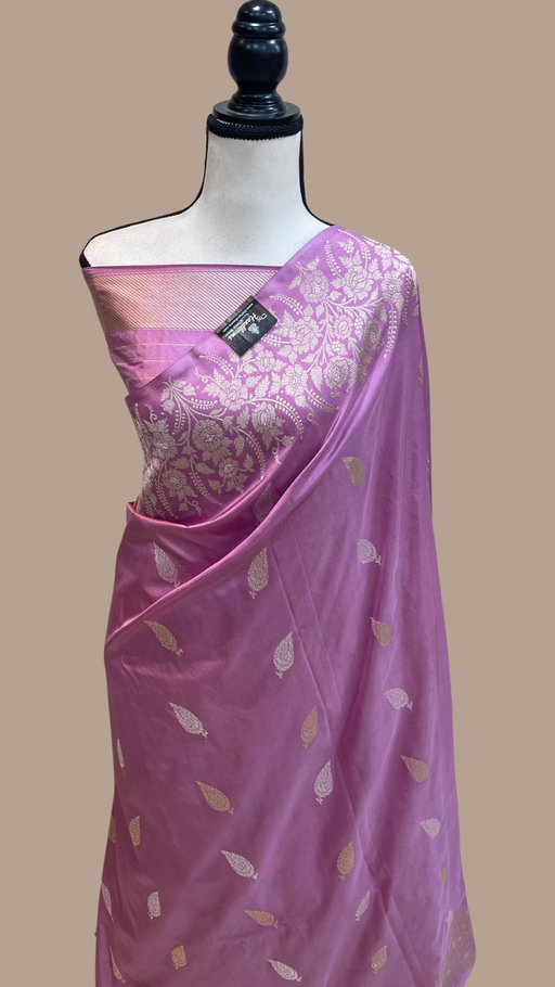 Pure Katan Silk Banarasi Handloom Saree - All over Sona Roopa Jaal work - The Handlooms