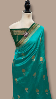 Pure Katan Silk Banarasi Handloom Saree - All Over Kadua Boota - The Handlooms