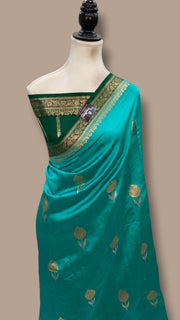 Pure Katan Silk Banarasi Handloom Saree - All Over Kadua Boota - The Handlooms