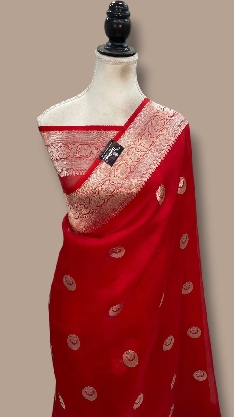 Pure Kora Silk Handloom Banarasi Saree - The Handlooms