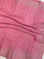 Pure Georgette Chikankari Handloom Banarasi Saree - The Handlooms