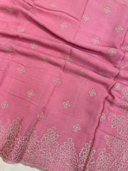 Pure Georgette Chikankari Handloom Banarasi Saree - The Handlooms