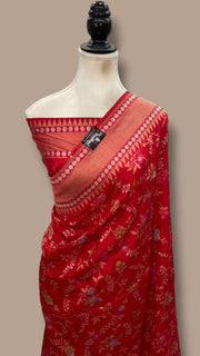 Ektara Pure Katan Silk Banarasi Handloom Saree - All Over Jaal Work With Meenakari - The Handlooms