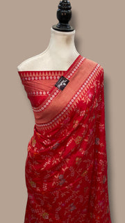 Ektara Pure Katan Silk Banarasi Handloom Saree - All Over Jaal Work With Meenakari - The Handlooms