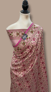Regal Pure Katan Jamdani Silk Banarasi Saree – Handwoven Tanchui Brocade - The Handlooms