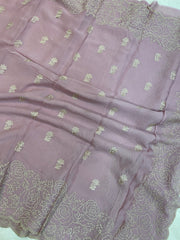 Pure Georgette Chikankari Handloom Banarasi Saree - The Handlooms