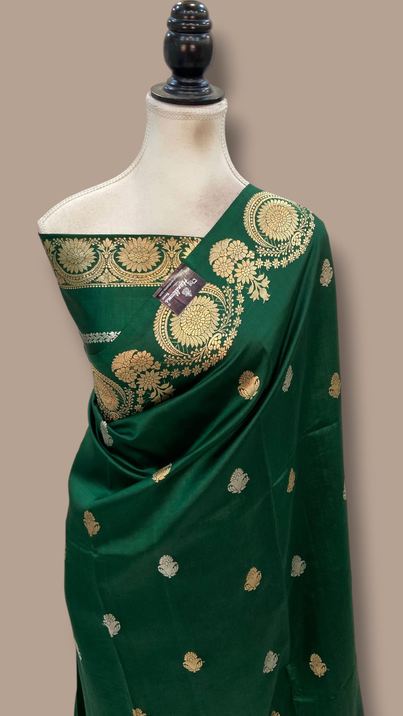 Pure Katan Silk Banarasi Handloom Saree - All Over Kadua Motifs